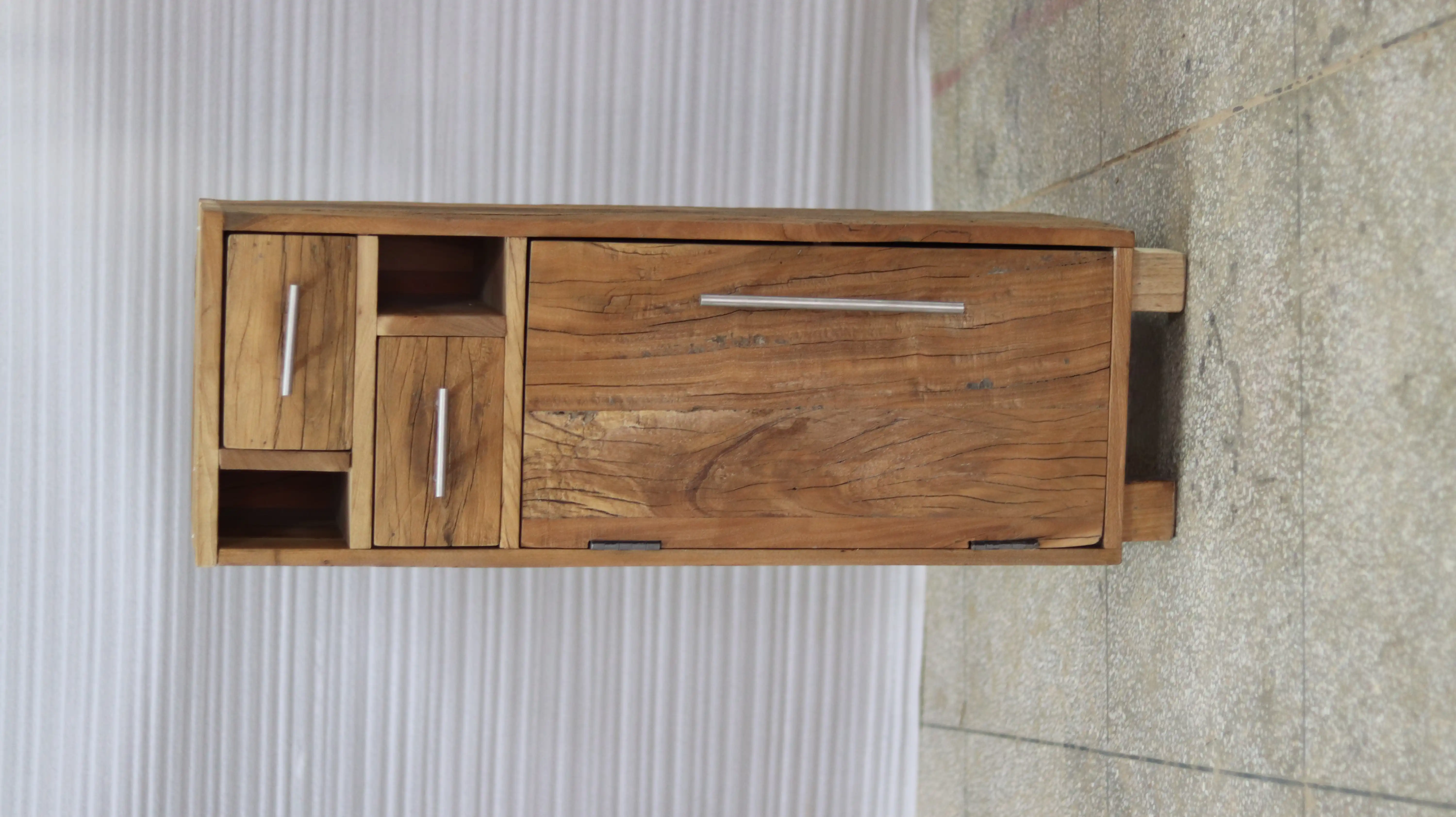 Reclaimed Wood Cabinet with 1 Door, 2 Drawers & 2 Open Shelves - popular handicrafts